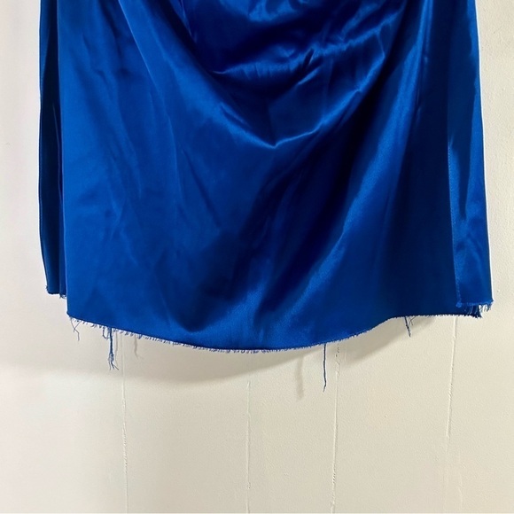 Marina Moscone Cutaway Satin Twist Dress in Royal Blue sz 6 - Picture 6 of 6